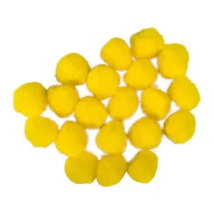Crafty pom, craft pom pom, yellow, 20mm, 20pcs