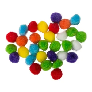 Crafty pom, craft pom pom, mix, 15mm, 30 pcs