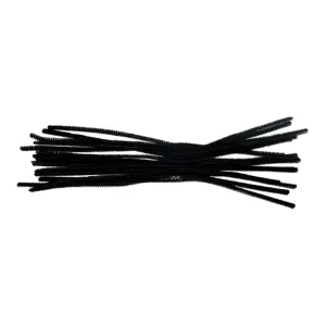 Crafty pom, craft strip plush, black, 30cm, 15pcs