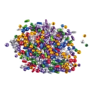 Crafty pearly, craft beads, metallic, mix, 8mm, 25g