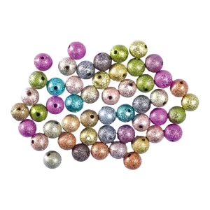 Crafty pearly, craft beads, frost, mix, 10mm, 50pcs