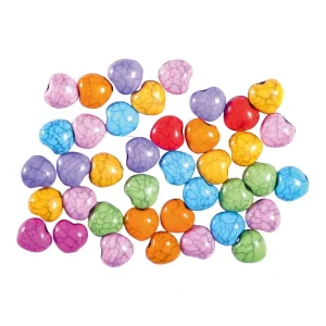 Crafty pearly, craft beads, heart, mix, 10mm, 15g