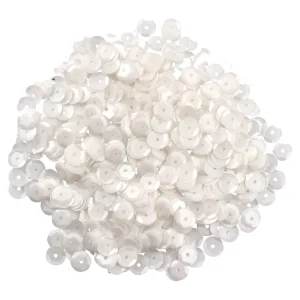 Crafty ruby, craft confetti, round, white, 8mm, 14g