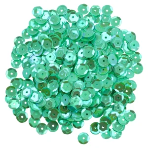 Crafty ruby, craft confetti, round, green, 8mm, 14g