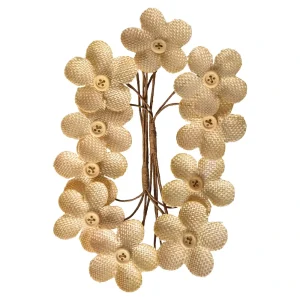 Crafty natur, craft flowers, textiles, mix, 10pcs