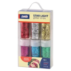 Star light 6, glitter, strip, mix, 6pcs
