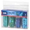 Star light 4, glitter, blue, mix, 4pcs