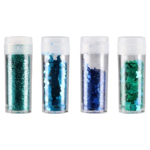 Alternative view of Star light 4, glitter, blue, mix, 4pcs