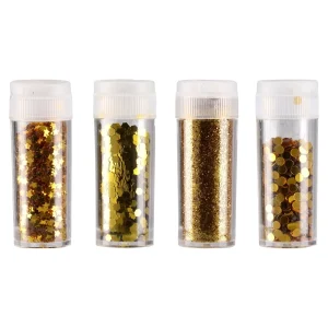 Alternative view of Star light 4, glitter, gold, mix, 4pcs