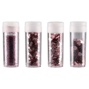Alternative view of Star light 4, glitter, pink, mix, 4pcs