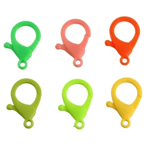 Crafty iron, kraft carabiner, neon mix, 6pcs