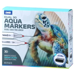 Dual 30, aqua marker, double tip, mix, 30pcs