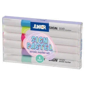 Sign, acrylic marker set, pastel, 6pcs