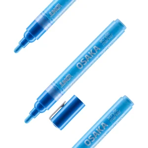 Osaka, acrylic marker, blue