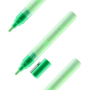 Osaka, acrylic marker, neon green