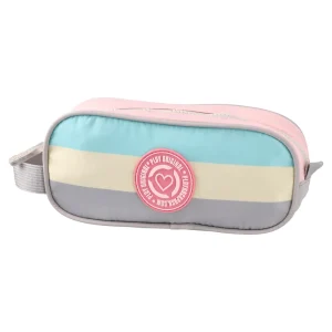 Lady, pencil case, Pastel stripe