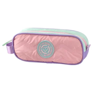 Lady, pencil case, Pastel quilt