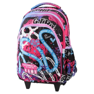 Trolley, backpack with wheels, Besties