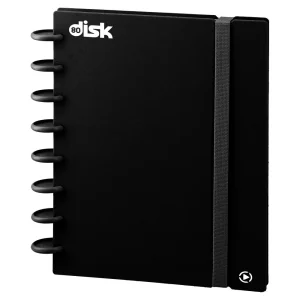 Disk 80, spiral notebook, A4, line, 80 sheets, black