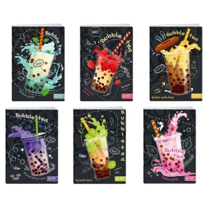 Premium 50, notebook with UV varnish, A5, double line, 50 sheets, Bubble Tea