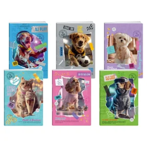Premium 60, notebook, A4, double line, 60 sheets, Fuzzy pets