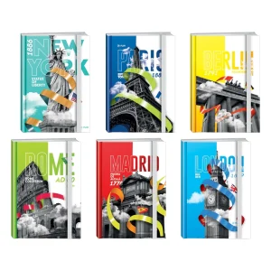 Maxima 80, notebook hard cover with elastic band, A6, line, 80 sheets,  City by night