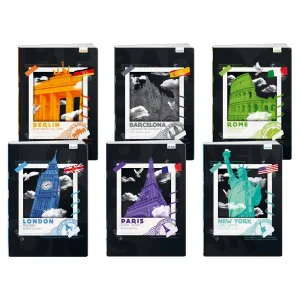 Premium 50, notebook with UV varnish, A4, high squares, 50 sheets, City by night