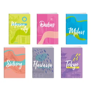 Premium 60, notebook with UV varnish, A5, blank, 60 sheets, Cities