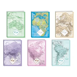 Exclusive 96, notebook, A5, square, 96 sheets, Maps