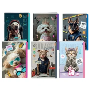 Premium 60, notebook with UV varnish, A4, square, 60 sheets, Fuzzy pets