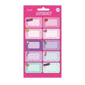 Literacy 130, stickers for notebook, girls, mix, 20pcs