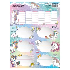 Literacy 210, stickers for notebook with a school timetable, girls