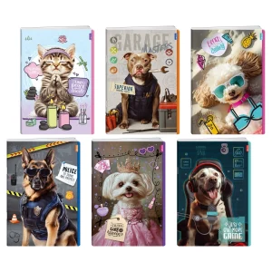 Tefto, notes, A6, squares, 80 sheets, Fuzzy pets