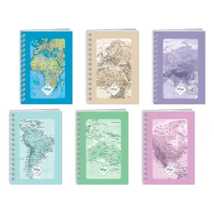 Strong spiral 80, notebook hard cover, A6, square, 80 sheets, Maps