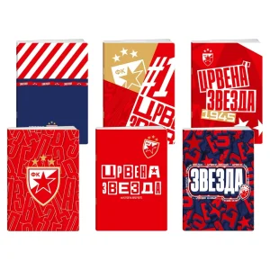 Premium 50, notebook with UV varnish, Crvena zvezda, A4, line, 50 sheets