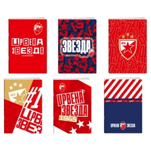 Premium 50, notebook with UV varnish, Crvena zvezda, A5, line, 50 sheets