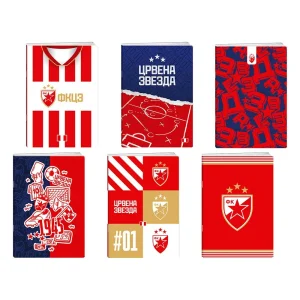 Premium 50, notebook with UV varnish, Crvena zvezda, A5, square, 50 sheets