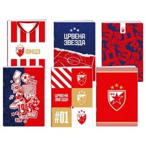 Premium 50, notebook with UV varnish, Crvena zvezda, A4, line, 50 sheets