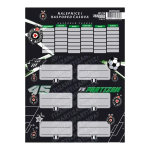 Literacy 210, stickers for notebook with a school timetable, Partizan