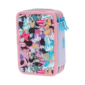 Alternative view of Triple decker, full pencil case, 3 zippers, Minnie Mouse, Make it rainbows