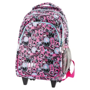 Trolley, backpack with wheels, Minnie Mouse, Life is sweet