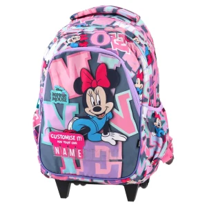Trolley, backpack with wheels, Minnie Mouse, Lettermania