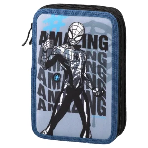 Double decker, full pencil case, 2 zippers, Spiderman