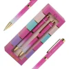 Paro, set of pink ballpoint pens in a box, blue, 2pcs