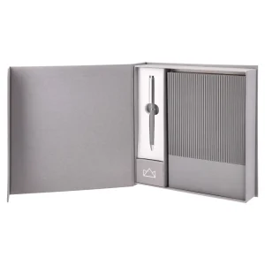 Regent, ballpoint pen and notebook A5, gray, 2pcs