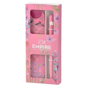 Burgeon, ballpoint pen and pouch, pink, 2pcs