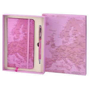 Liberty, ballpoint pen and notebook, pink, 2pcs