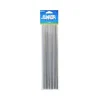 Heli stick 7, silicone sticks, silver, 0.7x18cm, 6pcs