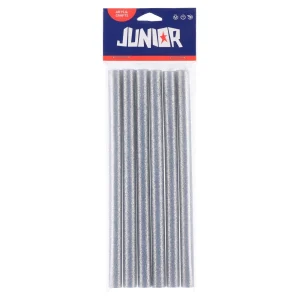 Heli stick 11, silicone sticks, silver, 1.1x18cm, 6pcs