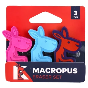 Macropus, eraser set, Kengur, 3pcs